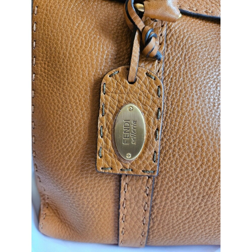 FENDI Large Selleria Linda Bag, orange brown, NEW - Picture 4 of 16